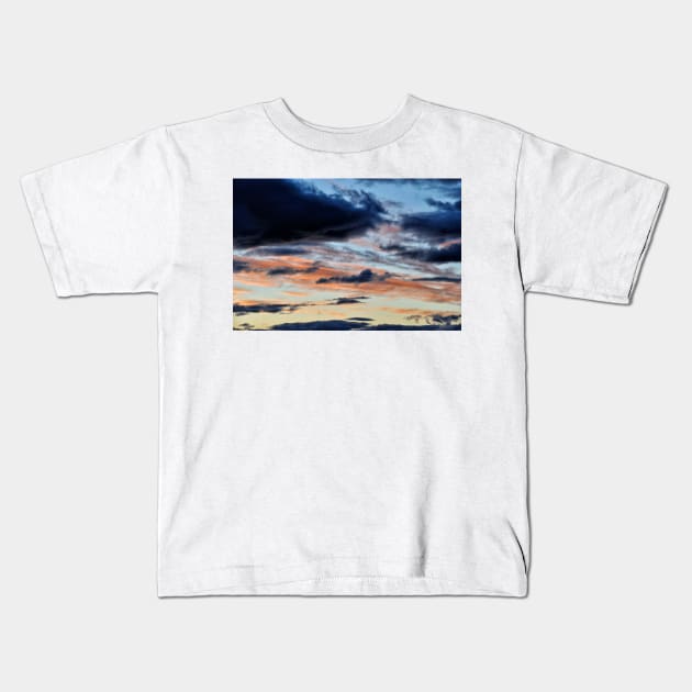 Red sky dusk over Stirlingshire, Scotland Kids T-Shirt by richflintphoto